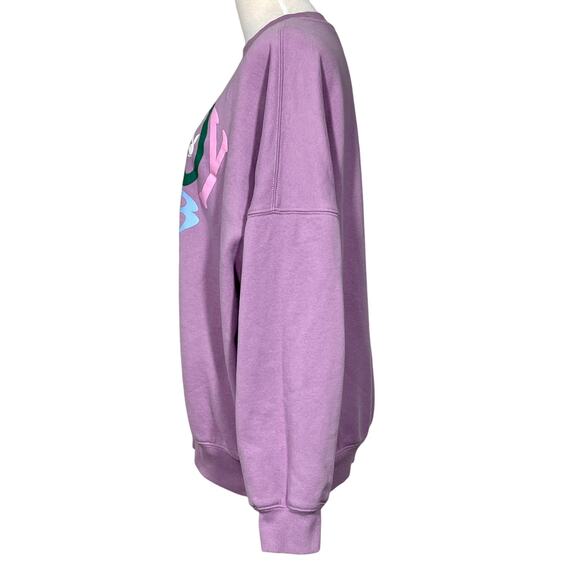 Playboy x PacSun XS oversized purple lavender crew sweater - Picture 3 of 8